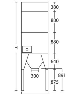 Silo Modul 2,95m³ 100/60° H4540 M&M
